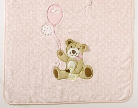 Kocyk frotowy 75x97 Bio Bear pink