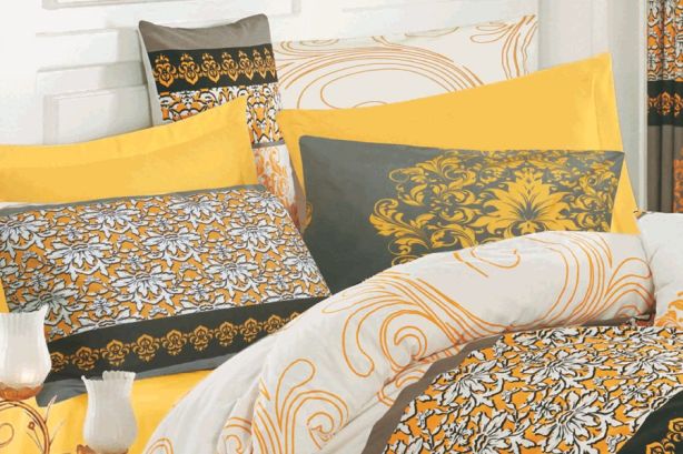 Pościel bawełniana 160x200 KATRI YELLOW