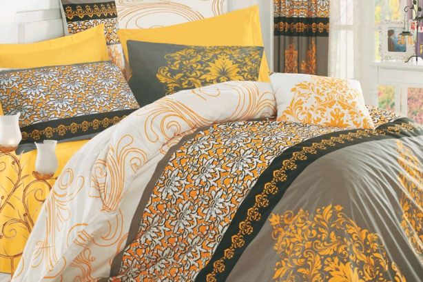 Pościel bawełniana 160x200 KATRI YELLOW