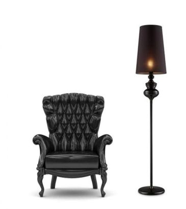 Elegancka lampa podłogowa Baroco black