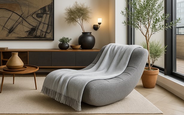 Koc Moca Design 150x200 srebrny z frędzlami – narzuta na łóżko