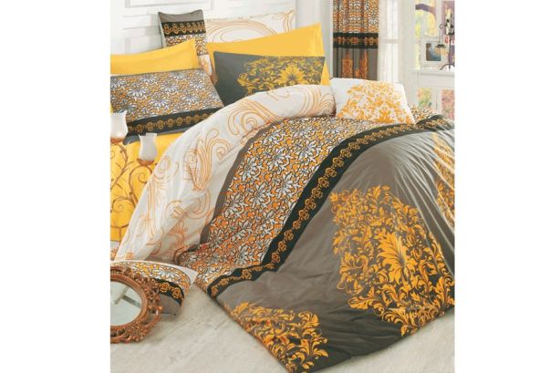 Pościel bawełniana 160x200 KATRI YELLOW
