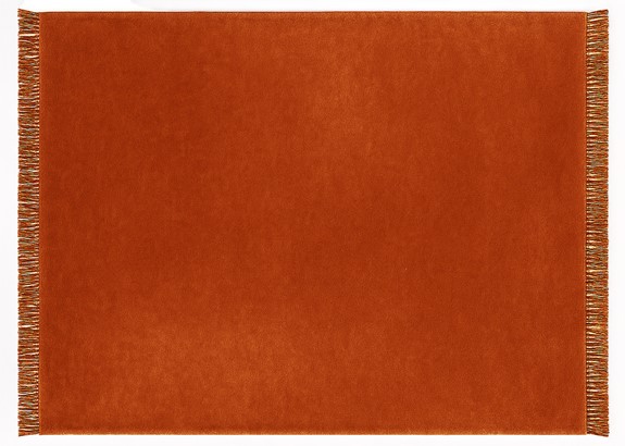 Koc Moca Design 150x200 pomarańczowy z frędzlami – narzuta na łóżko