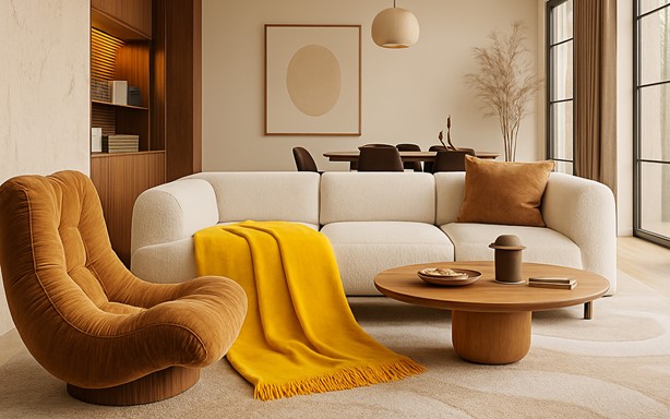Koc Moca Design 150x200 żółty z frędzlami – narzuta na łóżko