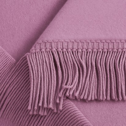  Koc Moca Design 150x200 lawendowy z frędzlami – narzuta na łóżko