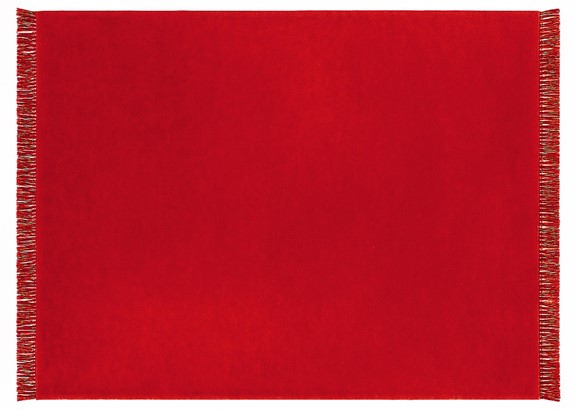Koc Moca Design 150x200 czerwony z frędzlami – narzuta na łóżko
