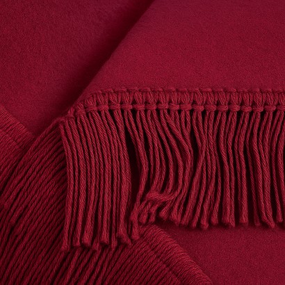 Koc Moca Design 150x200 bordowy z frędzlami – narzuta na łóżko