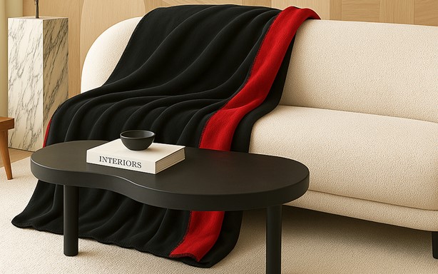 Koc Moca 150x200 Doubleface black&red