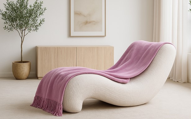 Koc Moca Design 150x200 lawendowy z frędzlami – narzuta na łóżko
