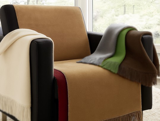 Koc na fotel 50x200 ecru z frędzlami – Moca Design