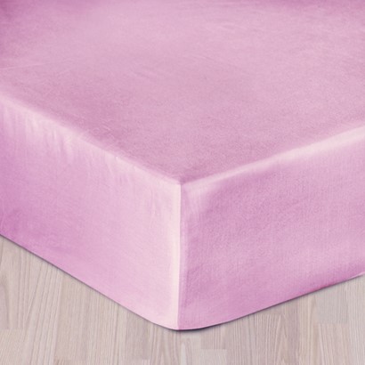 Prześcieradło satynowe z gumką 90x200 cm Wrzos