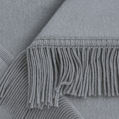 Koc Moca 150x200 cm Frędzle - Popiel