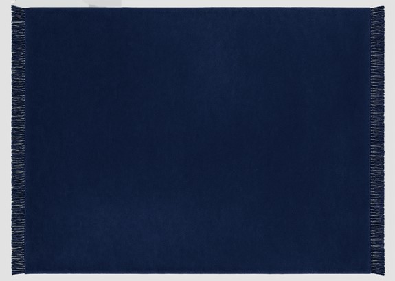 Koc Moca Design 150x200 granatowy z frędzlami – narzuta na łóżko