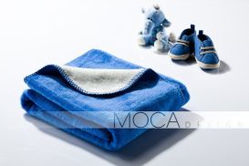 Kocyk Moca 75x100 Blue&Ecrue