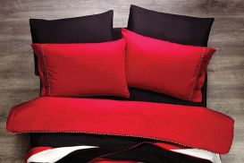 Pościel 200x220 + koc Kupon RED/BLACK