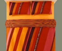 Pościel satynowa 200x220 Slanted orange