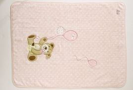 Kocyk frotowy 75x97 Bio Bear pink