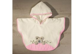 Śliczne Poncho dla dziecka Koala pink
