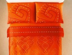 Pościel satynowa 160x220 Tribal red