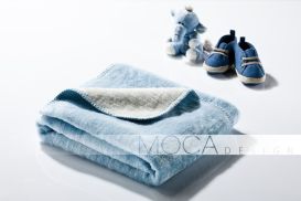 Kocyk Moca 75x100 Light Blue&Ecrue OSTATNIA SZTUKA