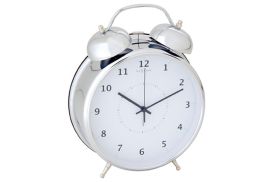 Zegar stojący Nextime WAKE UP 20cm sreb.