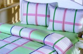 Pościel bawełna 220x200 Stripes green