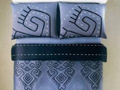 Pościel satynowa 160x220 Tribal blue