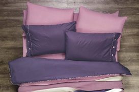 Pościel 200x220 + koc Kupon PINK/VIOLET